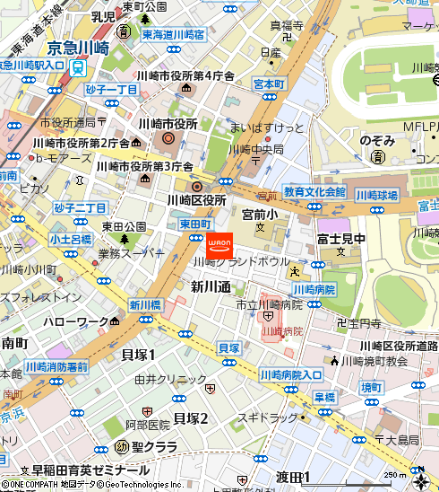 まいばすけっと川崎宮前町店付近の地図